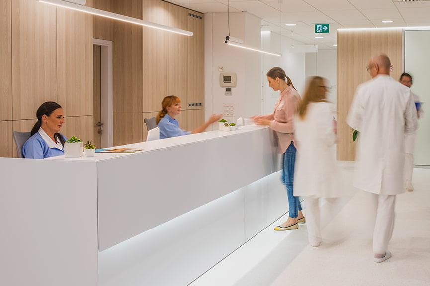 Recepción de un hospital